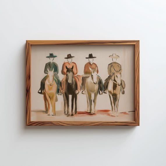 Cowboy Horse, Western Style Minimalist Art Print