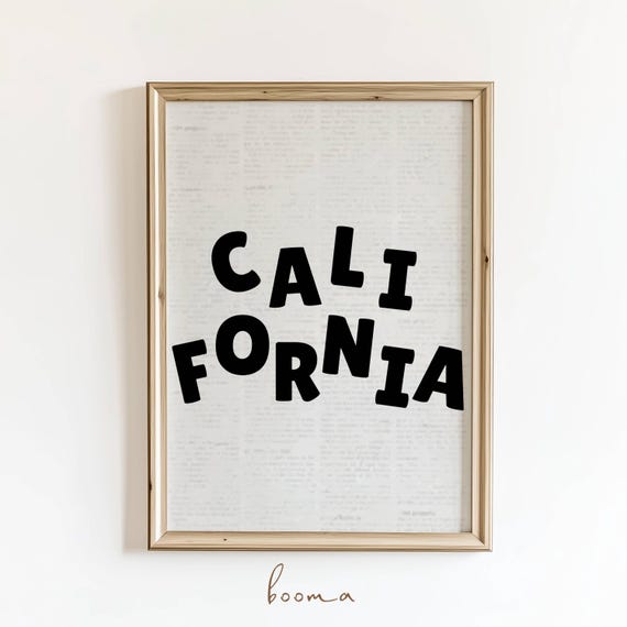 California Vintage State Map Poster