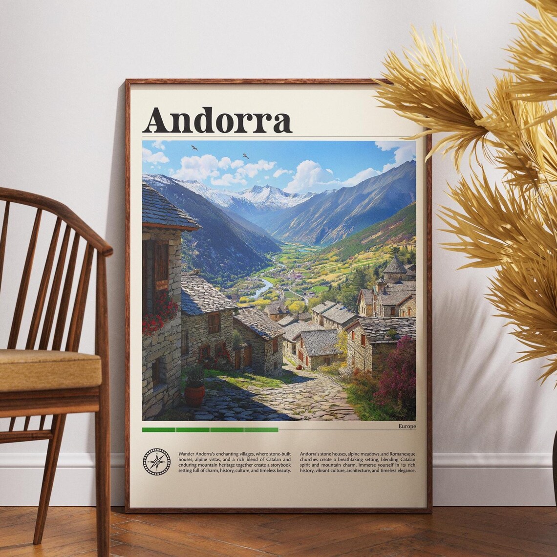 Andorra Europe Mountain Village Stone Houses Pyrenees Poster