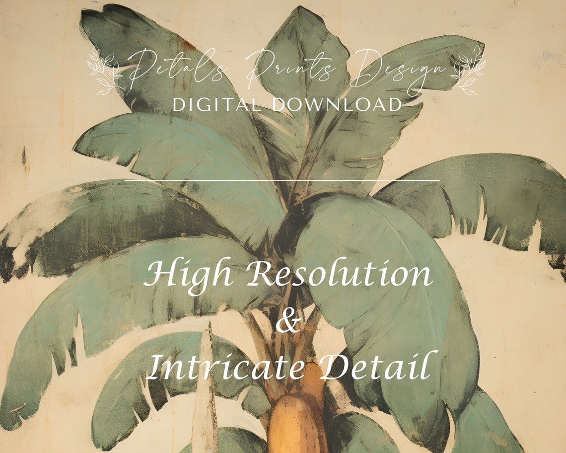 Banana Tree Sage Green Leaves Watercolor Tropical Botanical Poster - Image 3