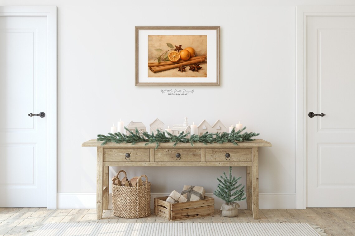 Rustic Christmas Wall Decor, Vintage Xmas Art Print - Image 2