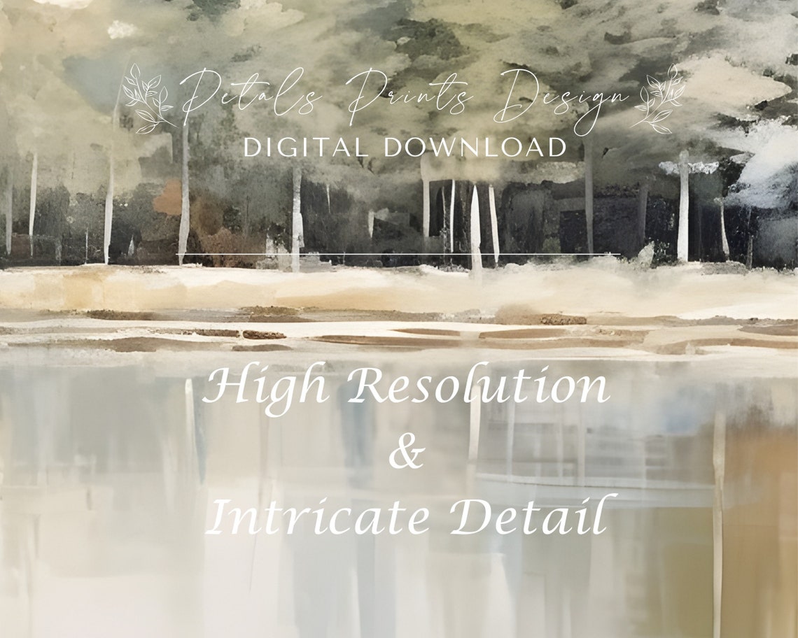 Autumn Pine Forest Lake Reflection Warm Amber Trees Water Poster - Image 3