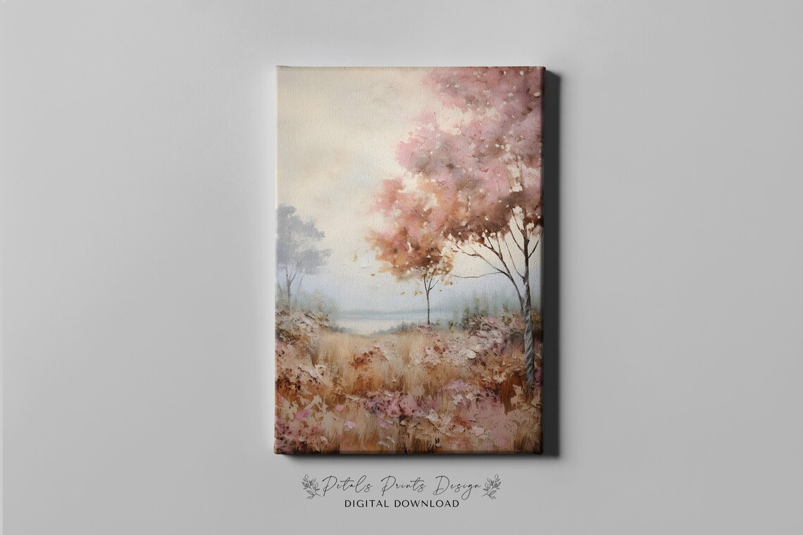 Rustic Fall Landscape Art Print, Vintage Autumn Farmhouse - Image 3