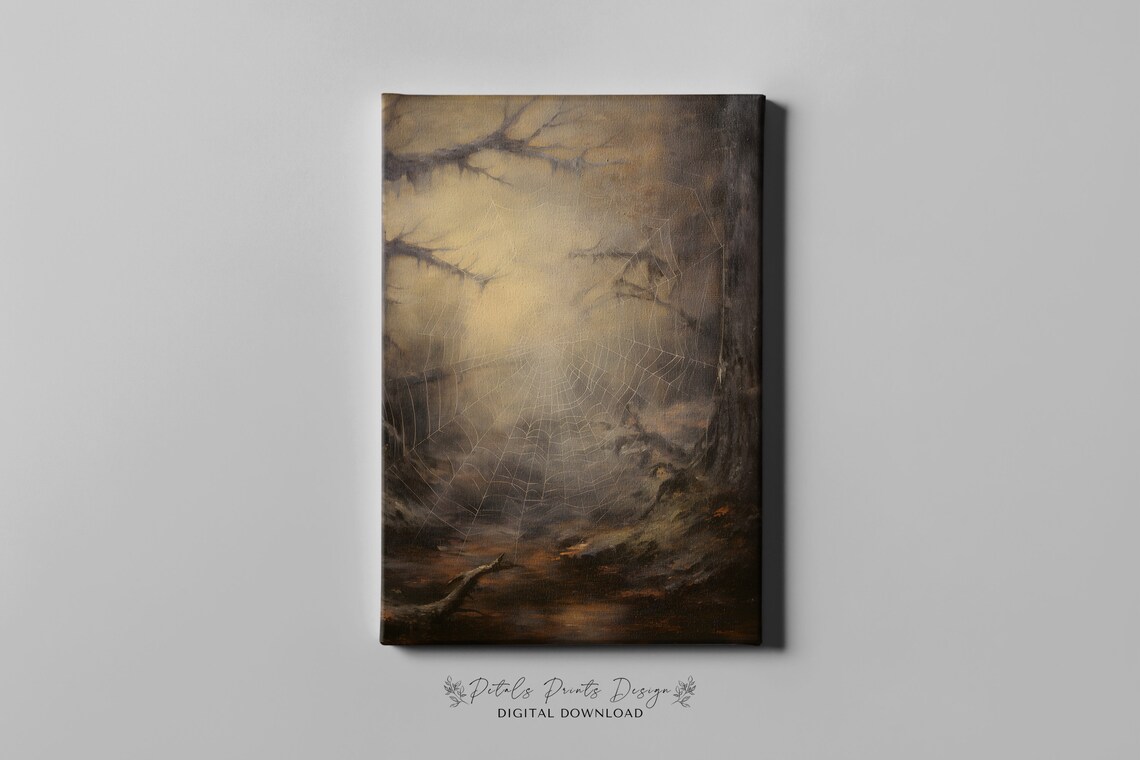 Halloween Webbing Rustic Vintage Art Print - Image 2