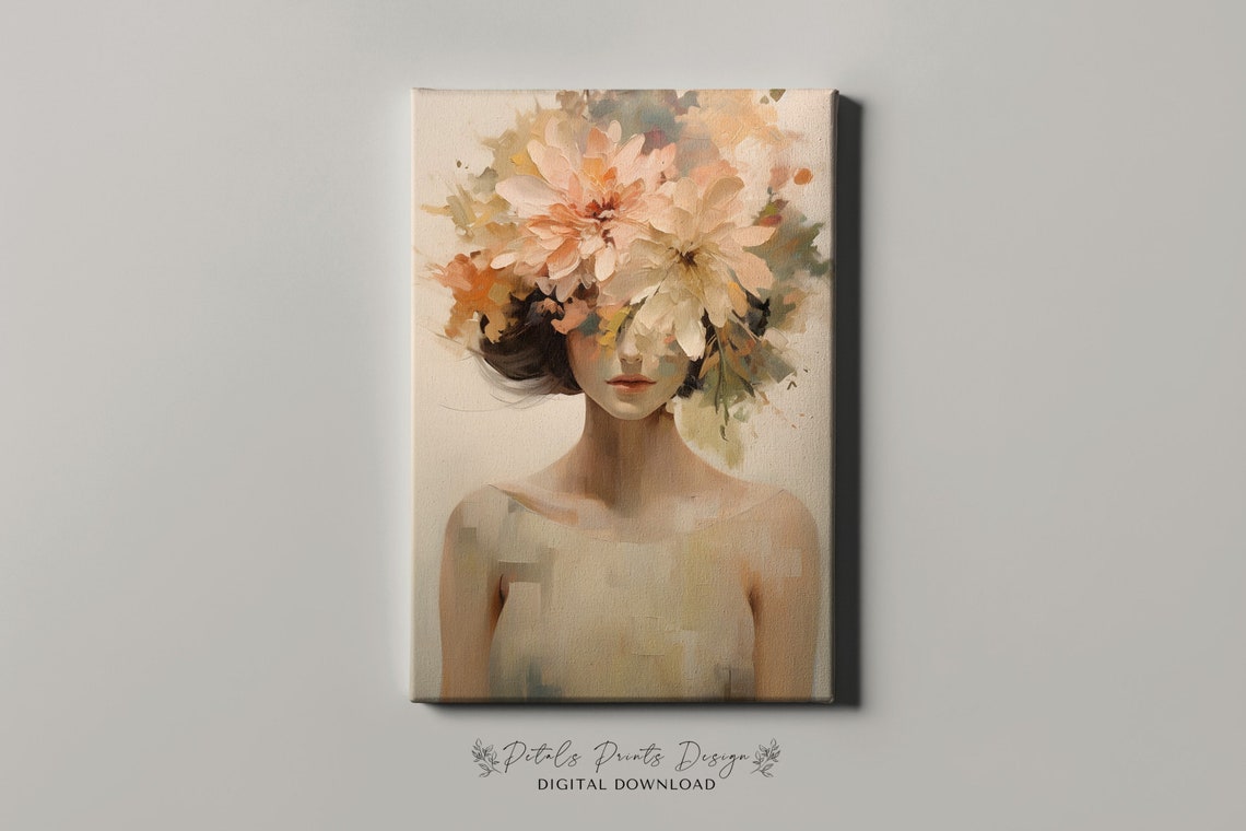 Flower Woman Art Vintage Oil Painting Cottagecore Wall Art Decor Farmhouse Print Garden Art Print 2024 - Image 4