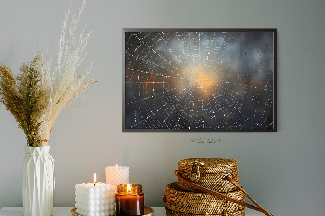 Halloween Webbing Vintage Style Wall Art Print - Image 2