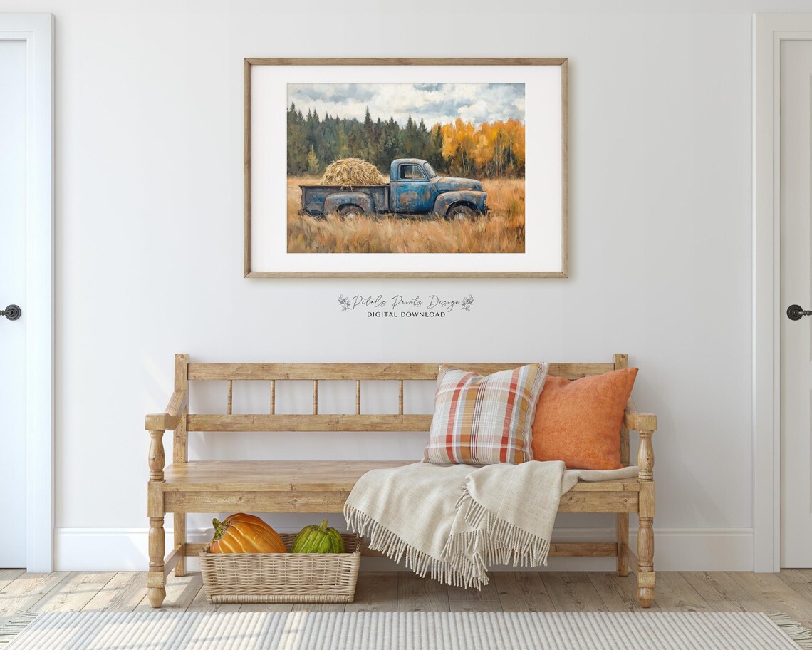 Rustic Autumn Landscape Art Print, Vintage Farmhouse - Image 3