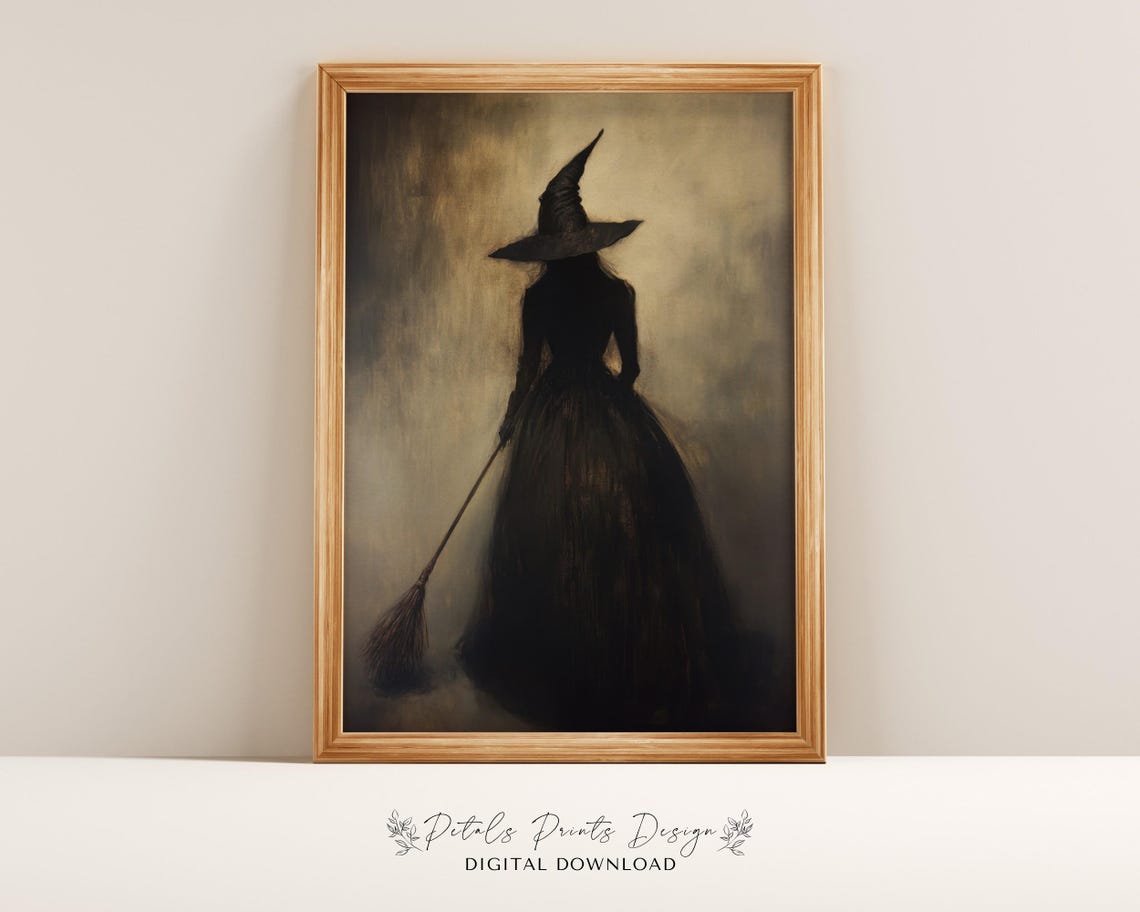 Vintage Witch Halloween Decor Art Print