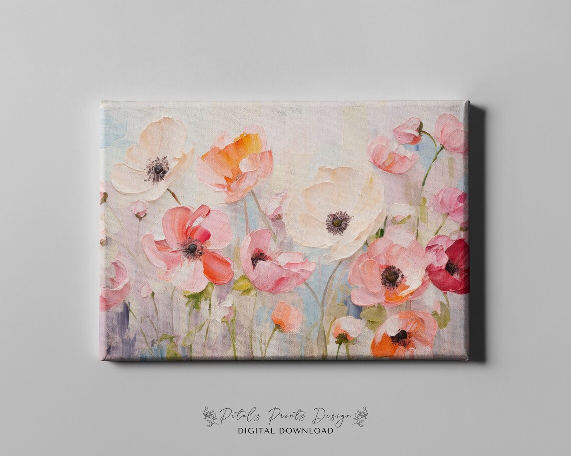 Vintage Floral Spring Art Print, Rustic Neutral Flowers - Image 4