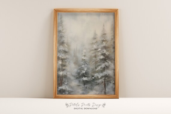 Christmas Pine Tree Rustic Vintage Holiday Art Print
