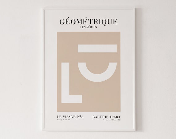 The Face No5 A Minimal Geometric Face Series In The Design Of An Art Gallery Poster Instant Download