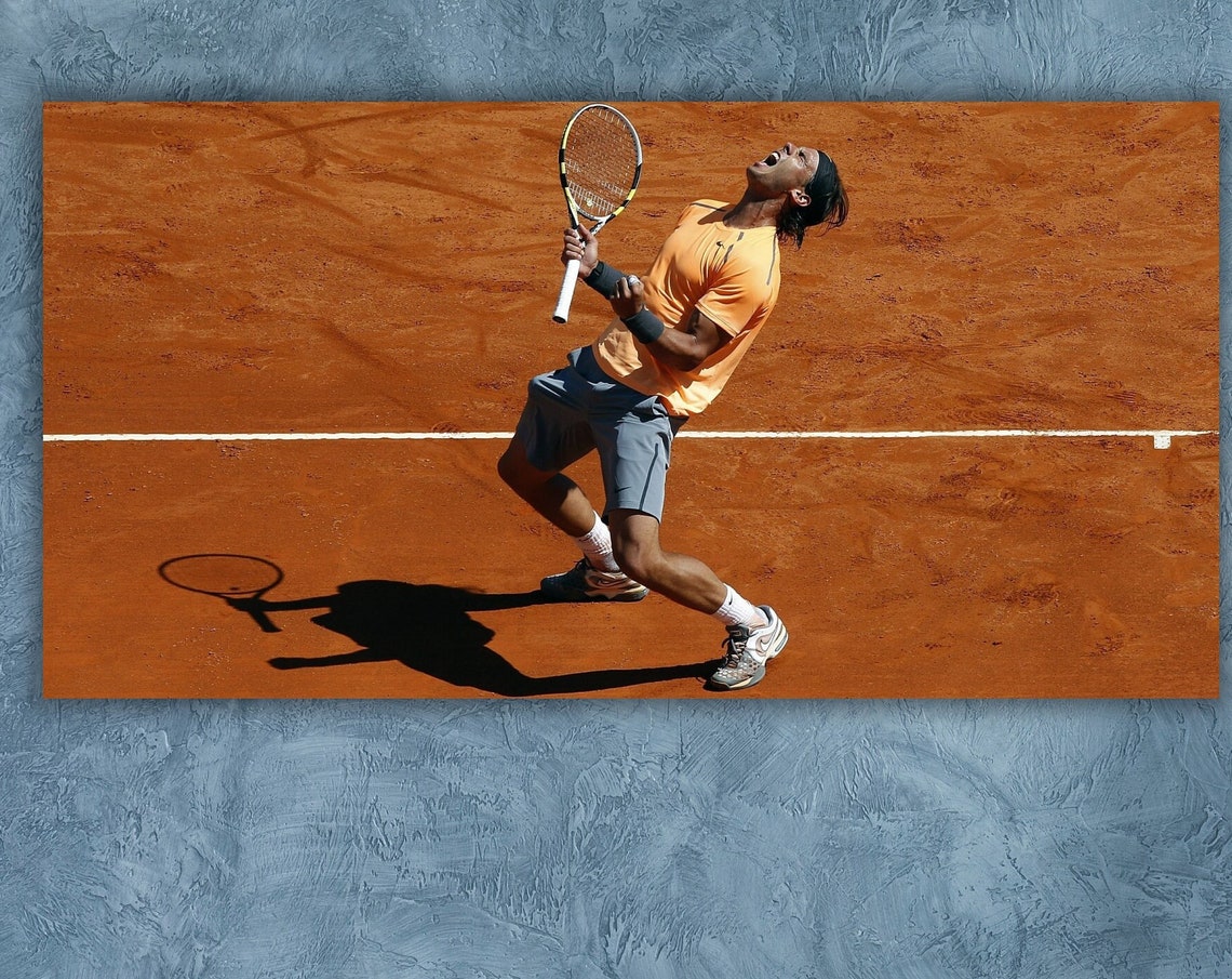 Rafael Nadal Clay Court Victory Celebration Tennis Art Poster