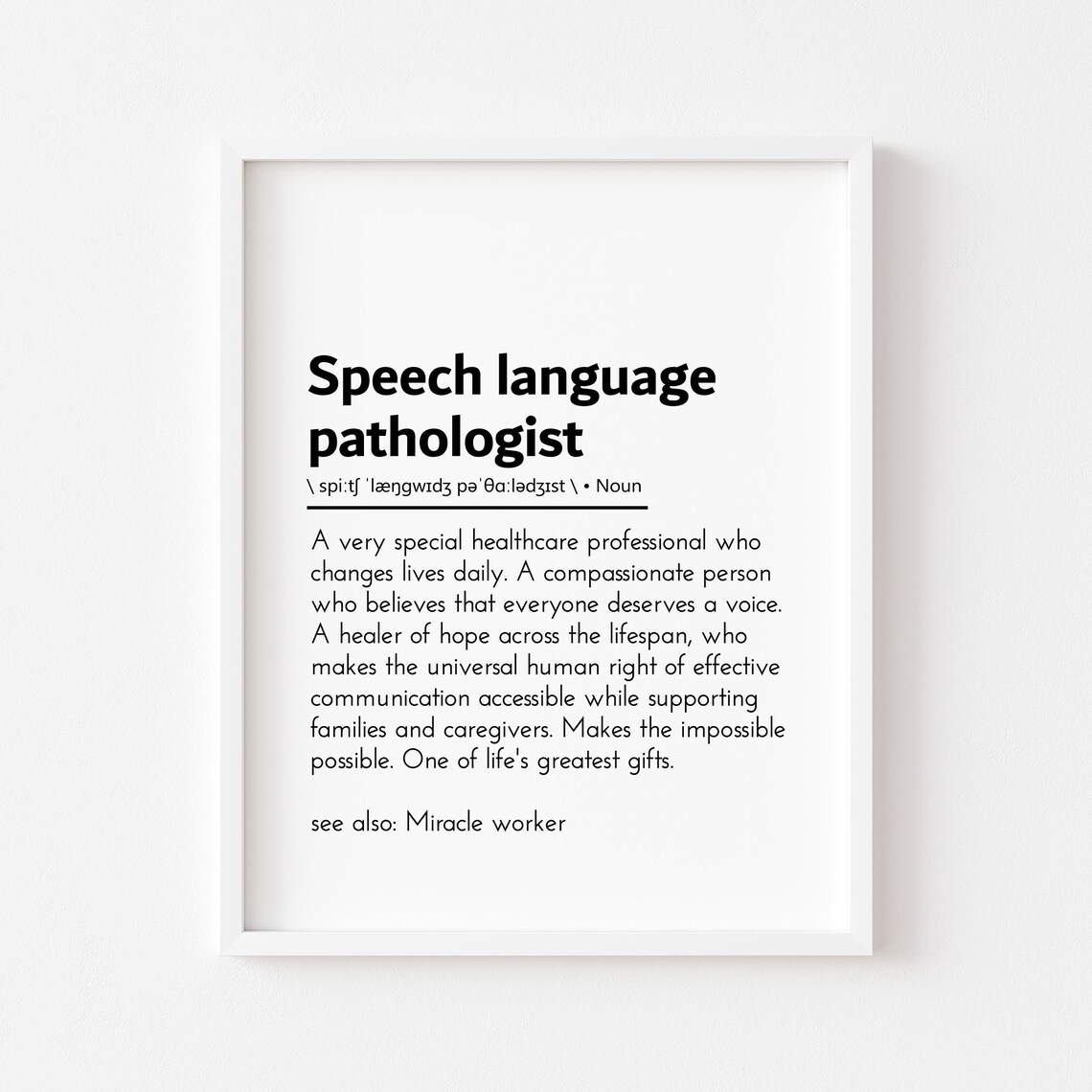 Speech Language Pathologist Definition, Therapy Poster