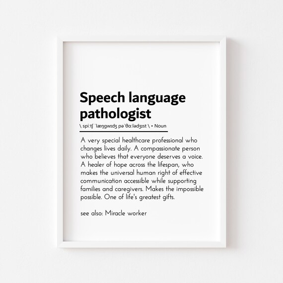 Speech Language Pathologist Definition, Therapy Poster
