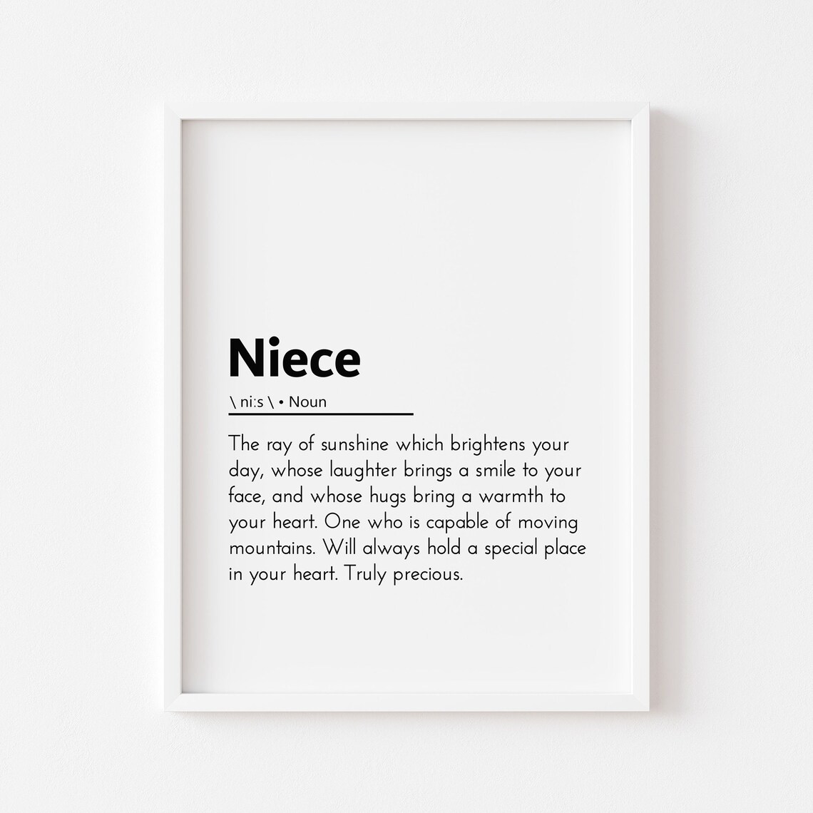 Niece Definition Quote, Birthday Gift From Aunt