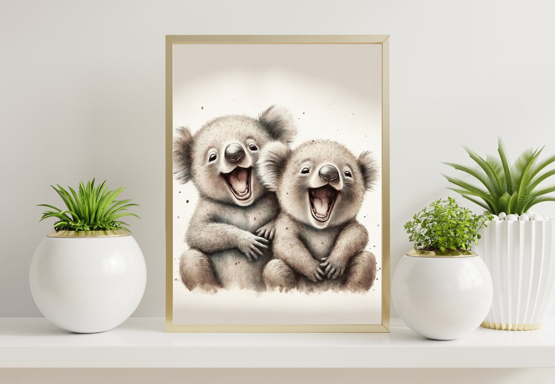 Positive Koala Art Print, Funny Wall Decor - Image 2