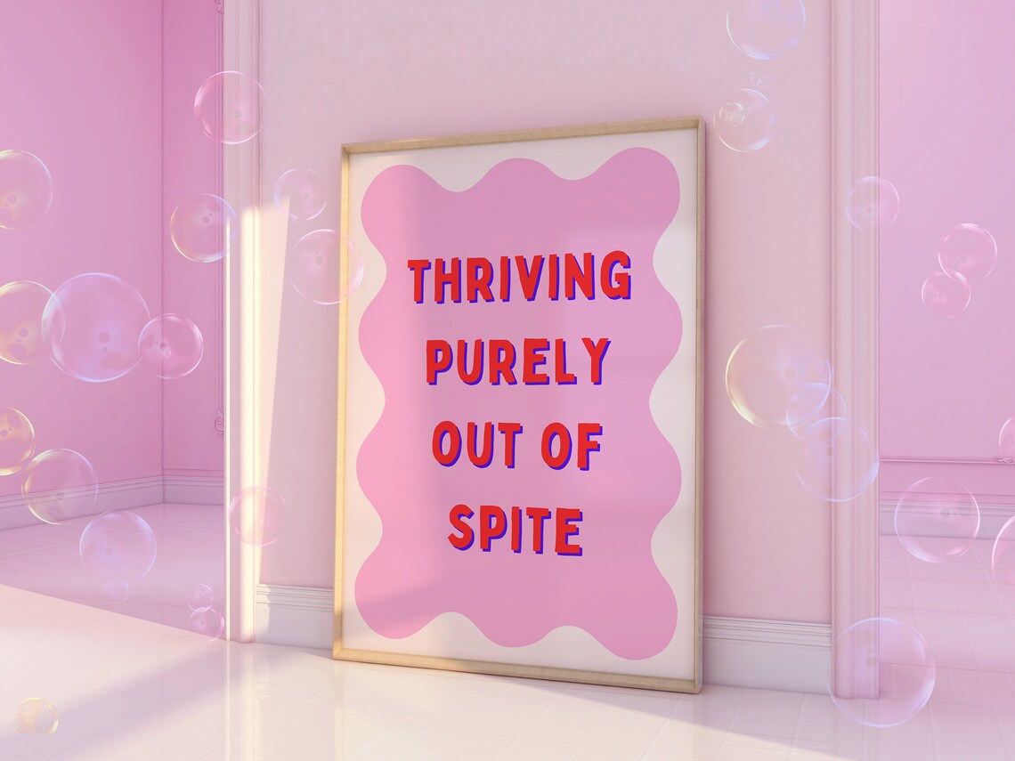 Thriving Purely Out Quote Art Print, Y2K Decor - Image 4