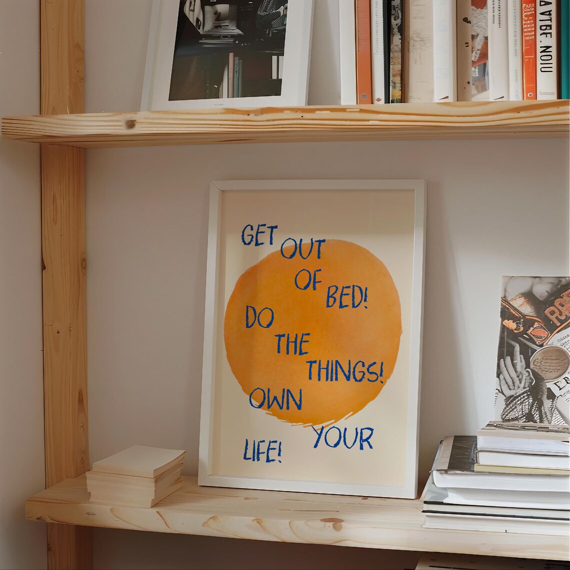 Get Out Of Bed Quote Art Print, Bedroom Decor - Image 5