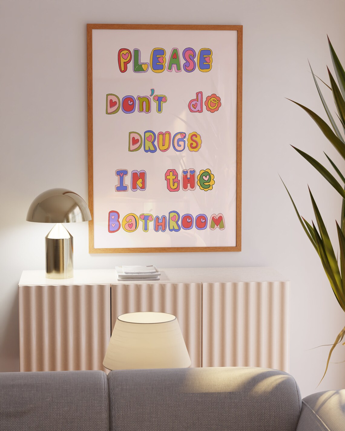 Please Don't Do Drugs In The Bathroom Funny Retro Quote Print - Image 5