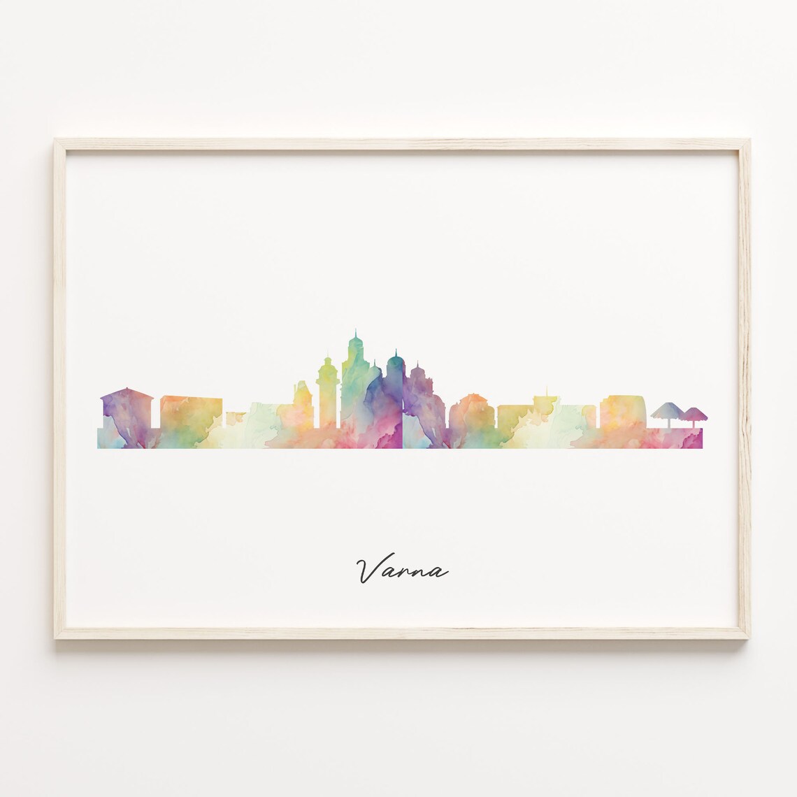 Varna Bulgaria Watercolor Skyline Cityscape Travel Poster Home Decor