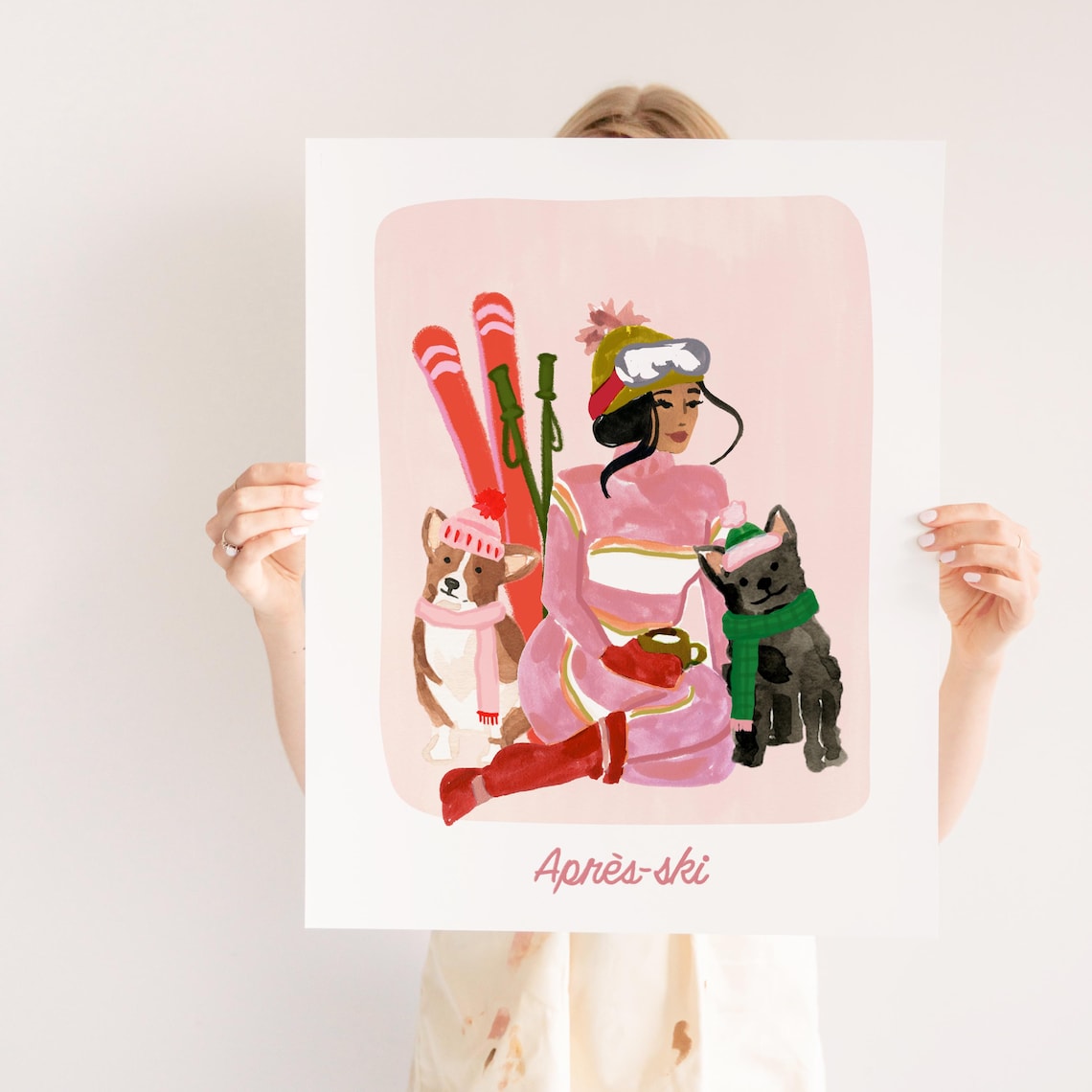 Aprs Ski Cozy Winter Illustration, Ski Lodge Decor - Image 3