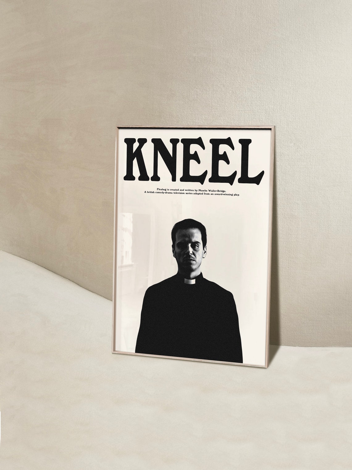 Fleabag Kneel Priest Monochrome British Comedy TV Series Poster