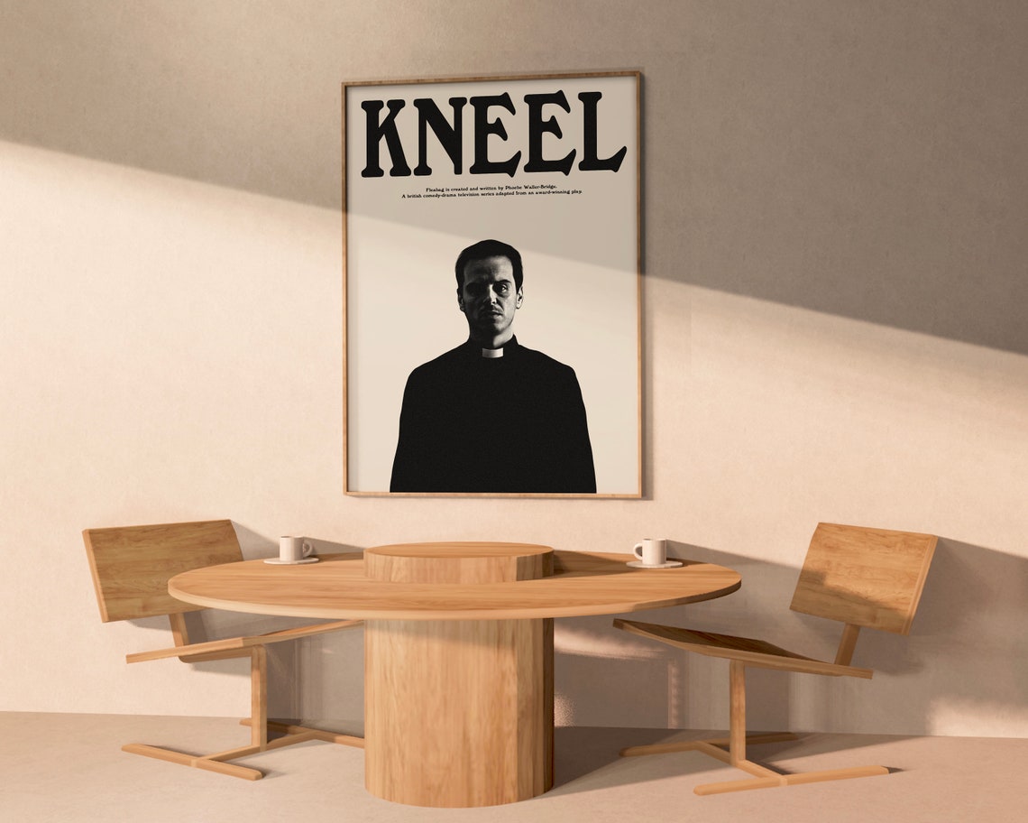 Fleabag Kneel Priest Monochrome British Comedy TV Series Poster - Image 3