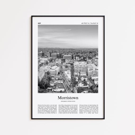 Morristown Black And White Print Photo Poster Travel Gift New Jersey United States Usa Wall Art