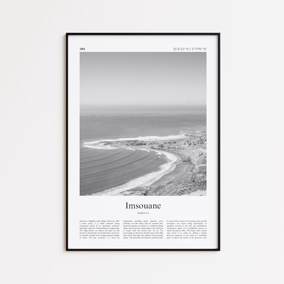 Imsouane Morocco Black And White Atlantic Surf Bay Photo Poster