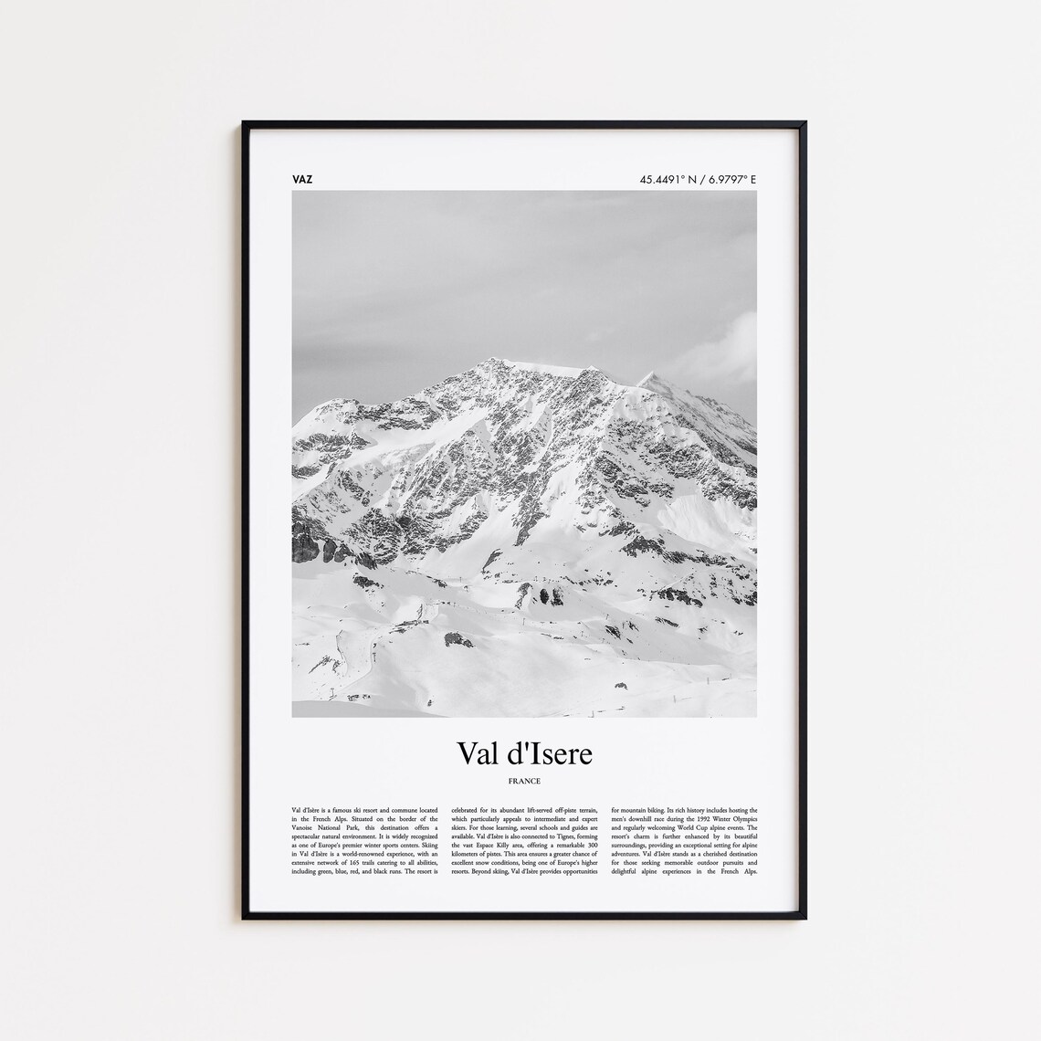 Val dIsere Snow Capped French Alps Ski Mountain Photo Poster