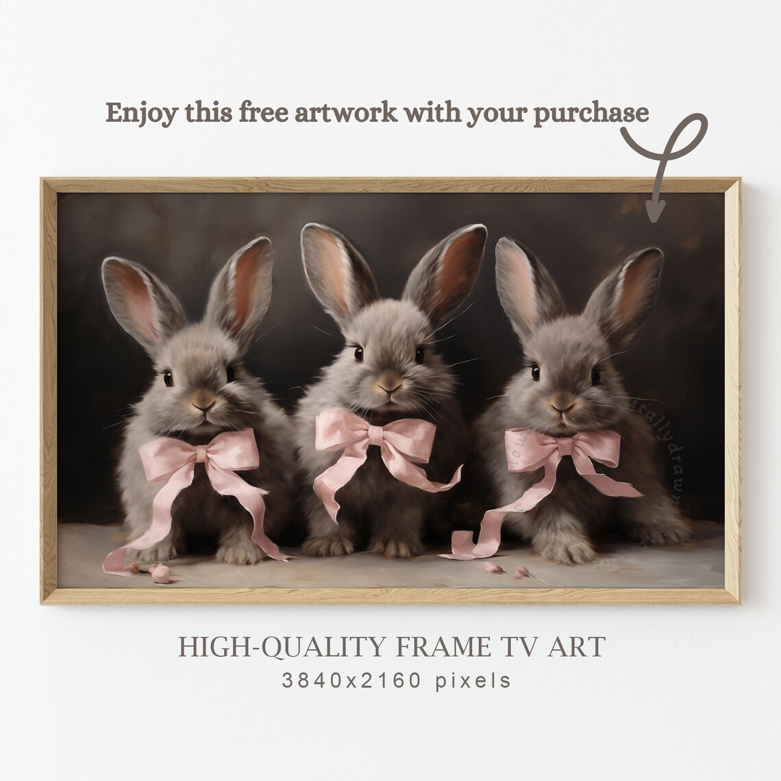 Vintage Easter Bunny Art Print, Spring Farmhouse Decor - Image 2