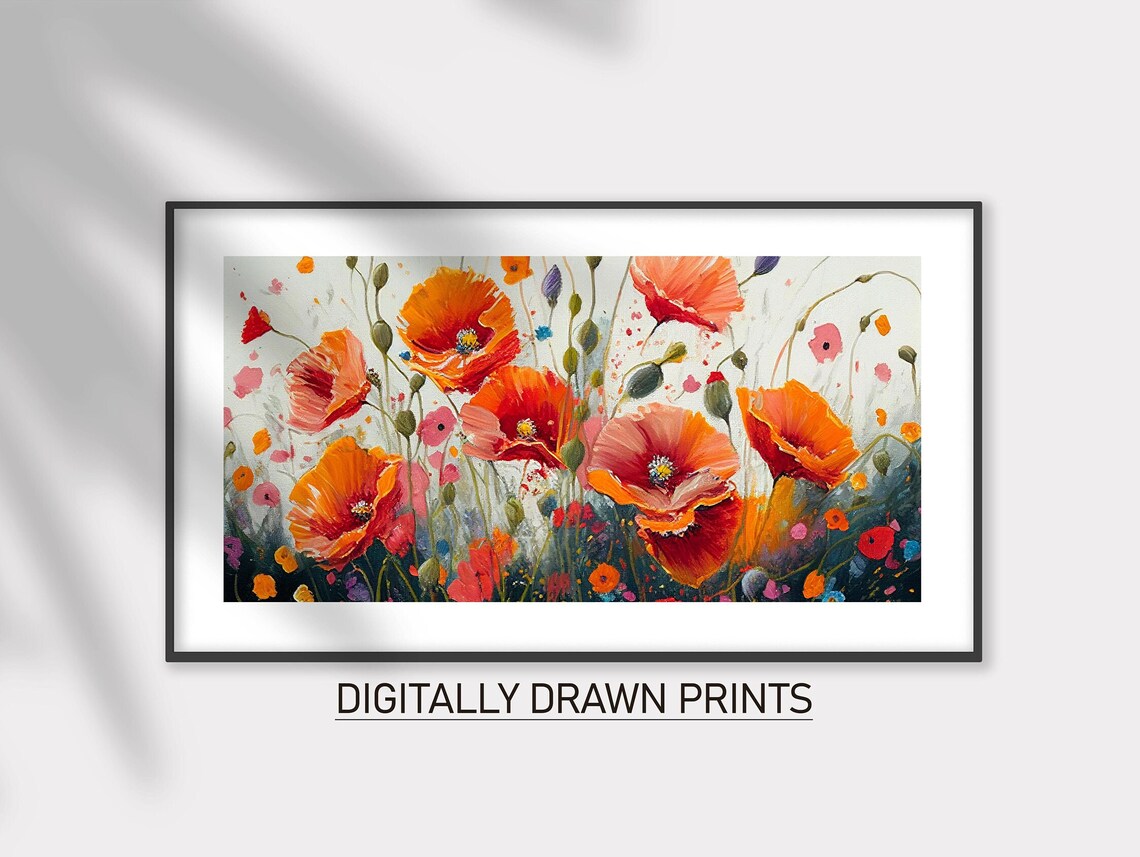 Abstract Flowers Painting, Spring Floral Art Print - Image 2