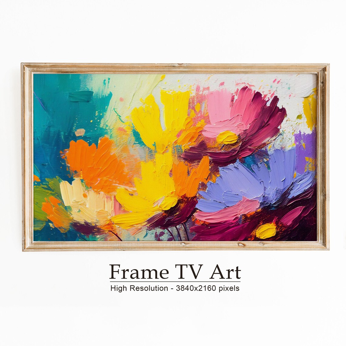 Abstract Flower Art, Spring Abstract Oil Painting