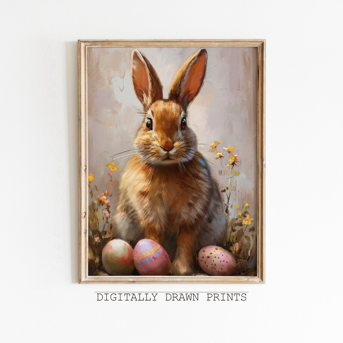 Easter Bunny Vintage Spring Poster, Farmhouse Decor