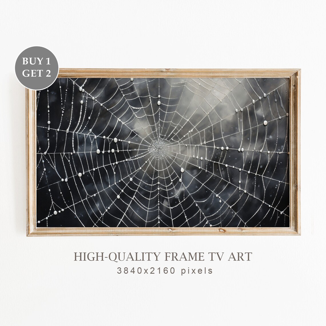 Vintage Halloween Spider Web Poster, Rustic Decor