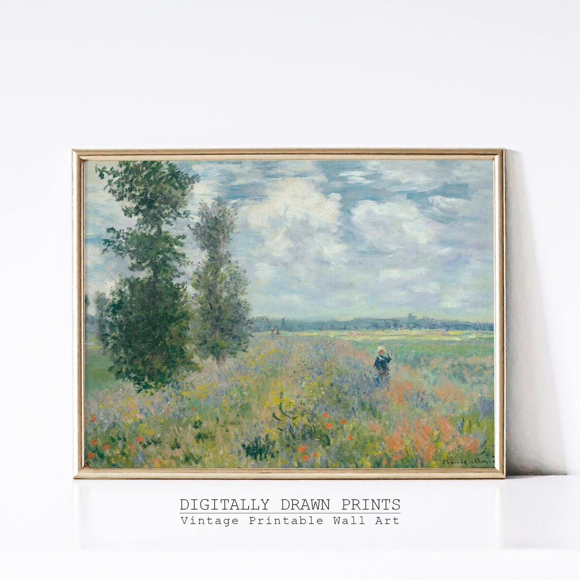 Spring Cottage Rose Garden, Vintage Art Print