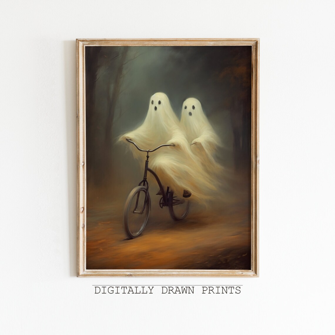 Cute Ghosts Vintage Oil Painting Art Print