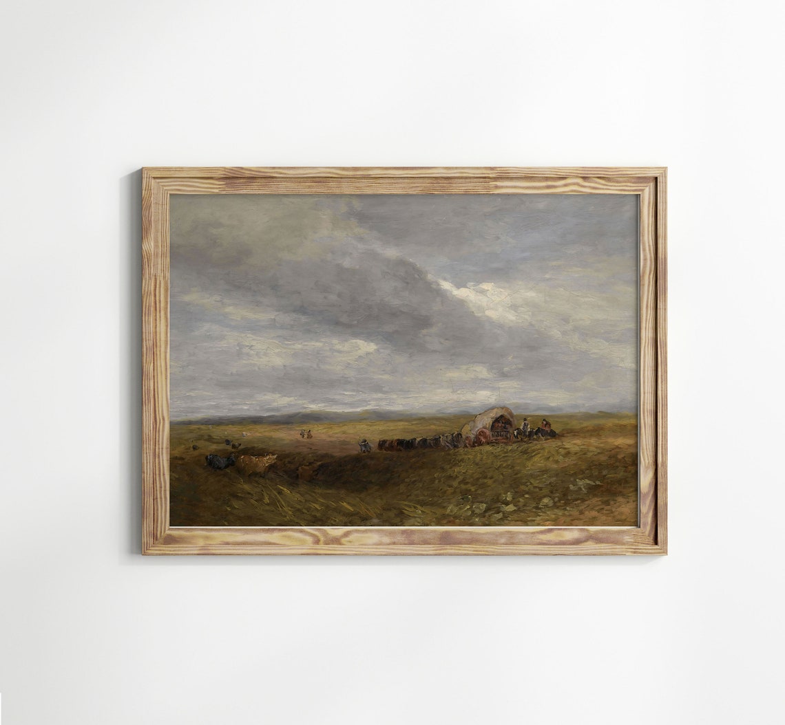 Vintage Landscape Oil Painting Farmhouse Decor Wall Art - Image 3