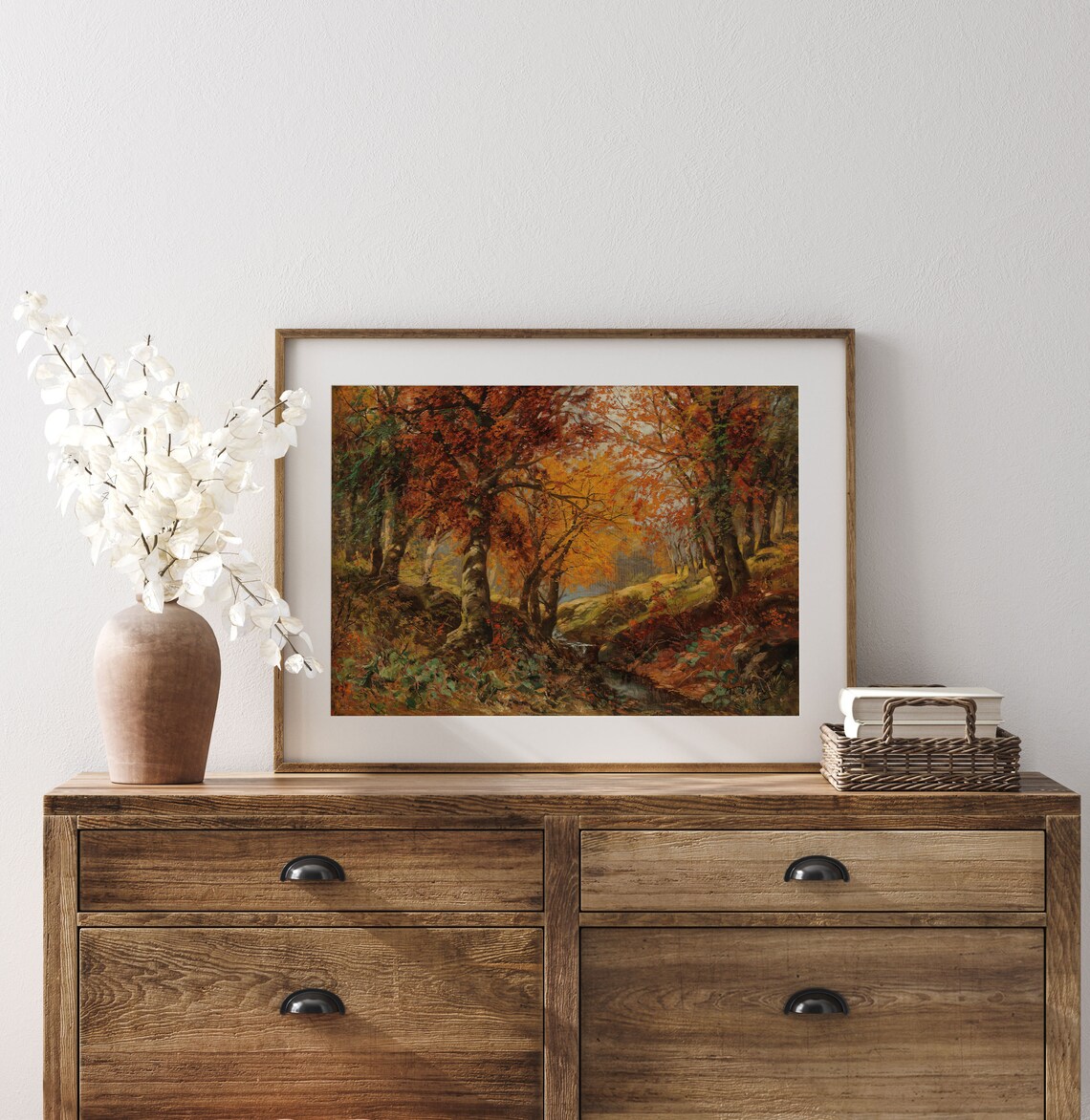 Antique Autumn Painting, Vintage Rustic Fall Art Print - Image 2
