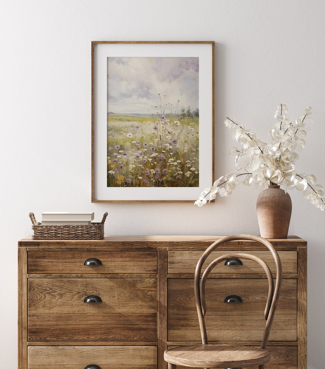 Spring Wildflower Field Landscape, Vintage Farmhouse Print - Image 5