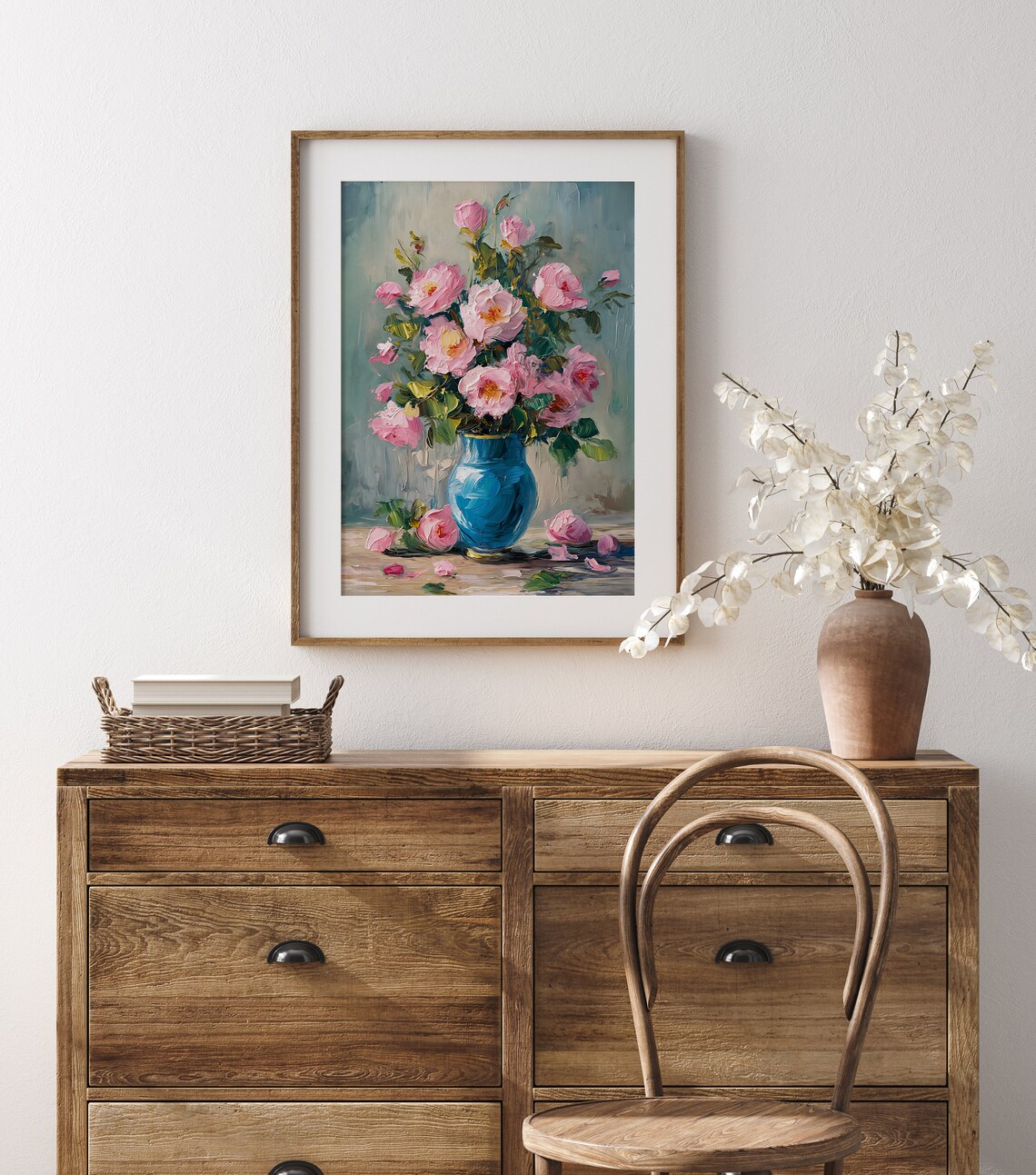 Vintage Roses In A Vase, Floral Still Life Art Print - Image 3