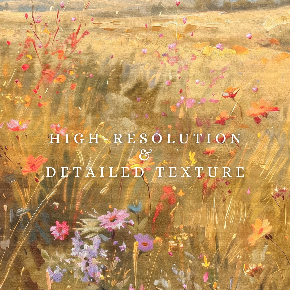 Fall Wildflower Meadow Golden Field Rustic Autumn Landscape Poster - Image 3