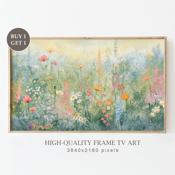 Summer Abstract Flowers Art Print, Vintage Floral