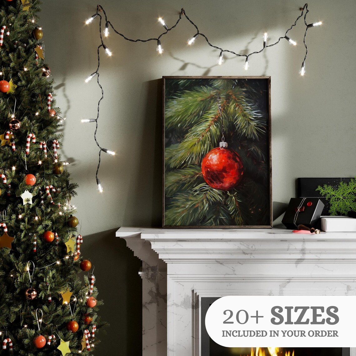 Vintage Christmas Tree Travel Poster, Holiday Decor - Image 3