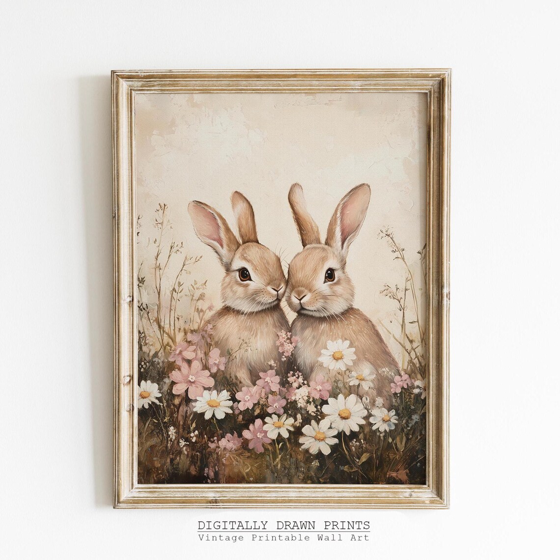 Easter Bunny Nursery Wall Art Print, Farmhouse Spring