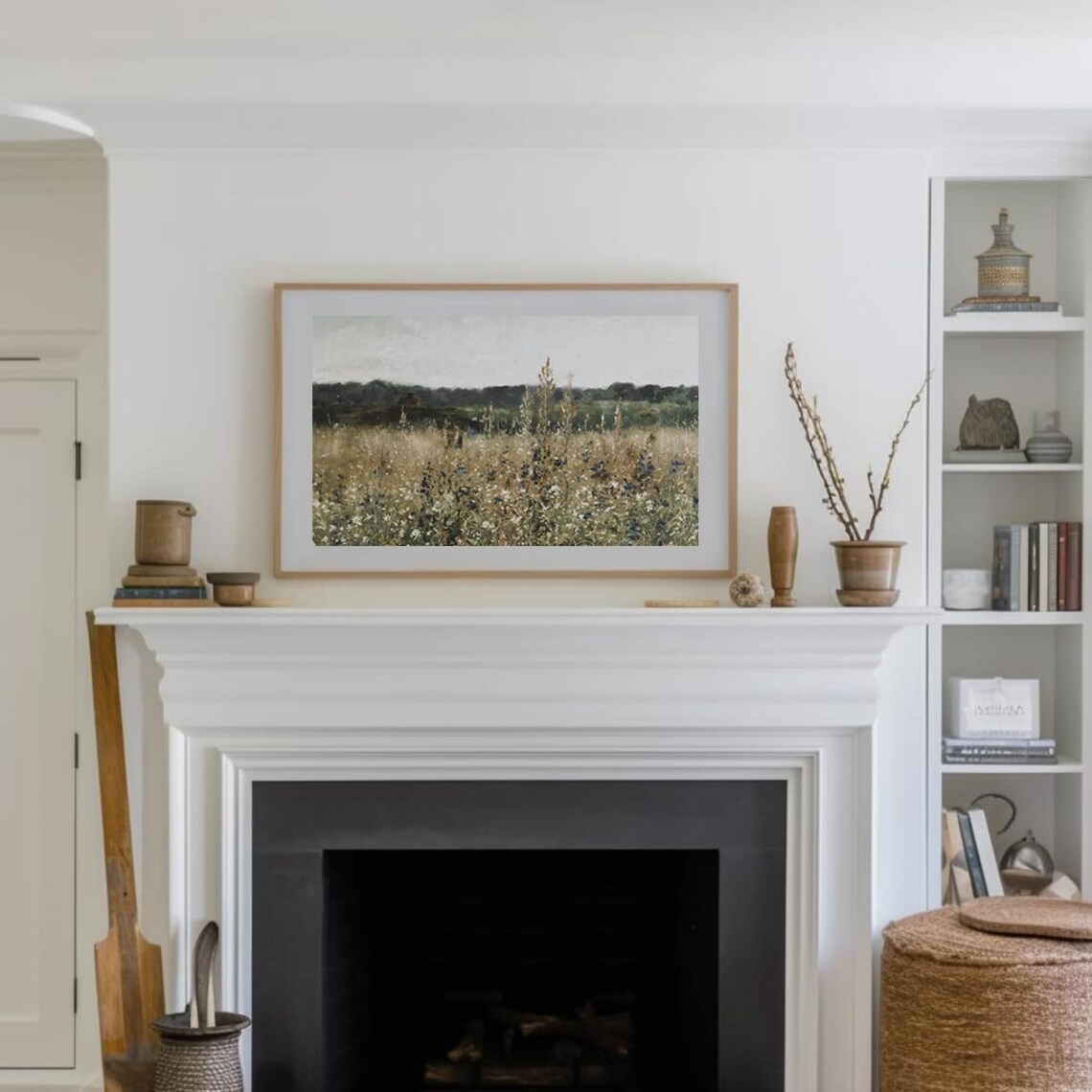Wildflower Field Spring Oil Painting, Farmhouse Decor - Image 3