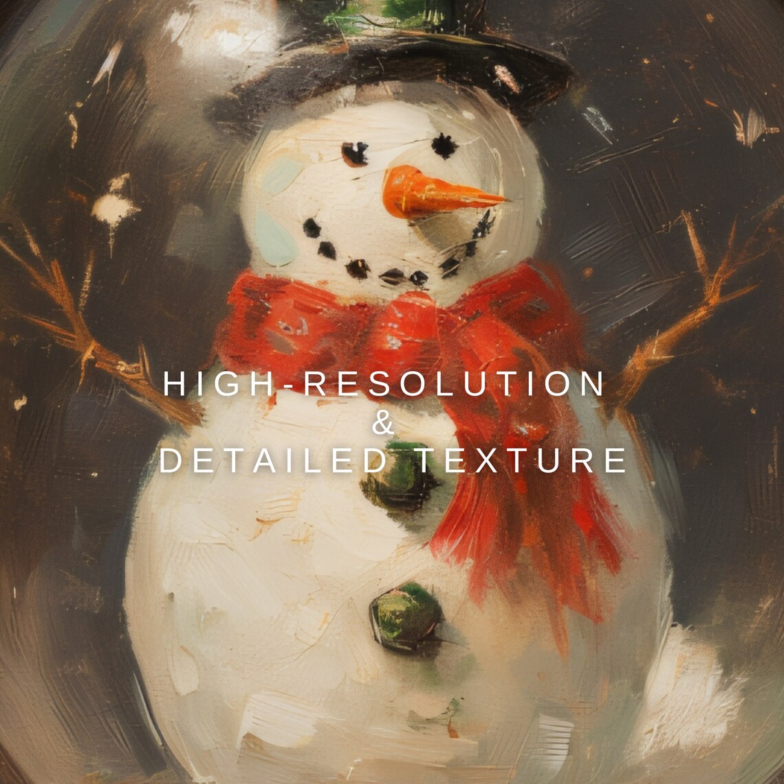 Vintage Christmas Snowman Snowglobe Art Print - Image 2