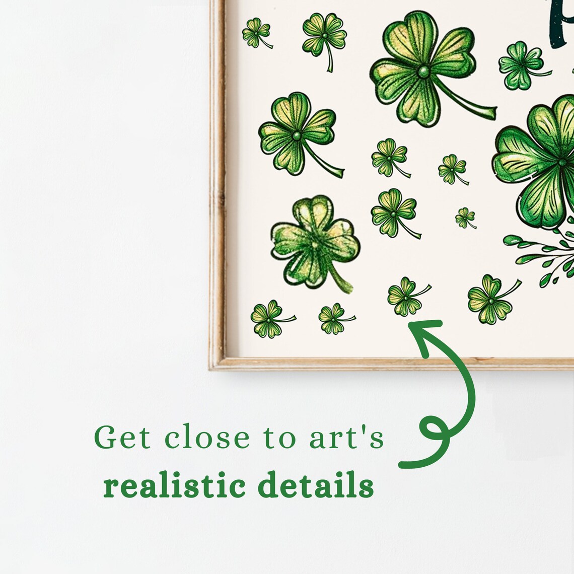 St Patricks Day Typography Shamrocks Cream Vintage Holiday TV Poster - Image 3