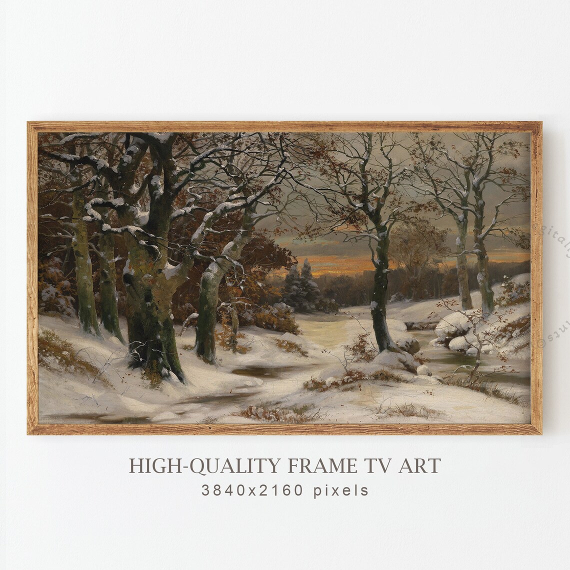 Moody Winter Landscape Christmas Art Print - Image 4