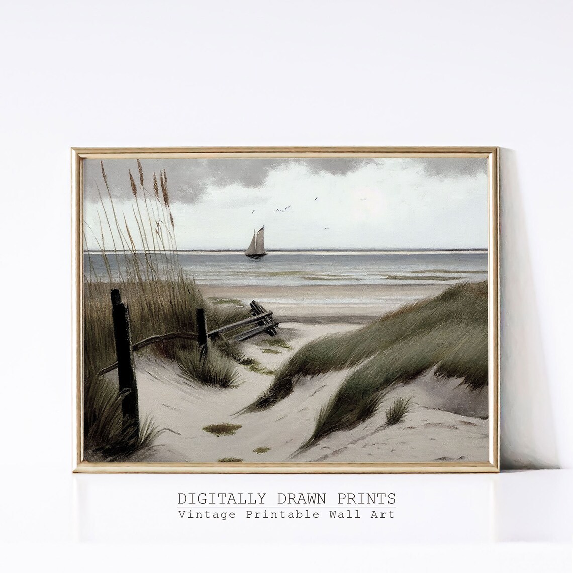 Vintage Coastal Wall Print, Beach House Decor